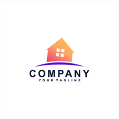 house color gradient logo design