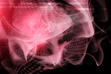 Abstract background design. Pink wavy pattern on a black background.
