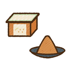 シンプルでかわいい味噌のイラスト 手描き風