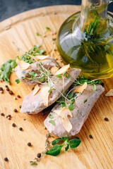 chicken Sous Vide cooked with grilled vegetables