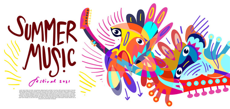 Vector illustration colorful summer music festival banner