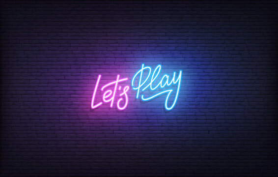 Let's Play Neon Sign, dark, game, gamer, gaming, light, neon, play, sign,  HD phone wallpaper