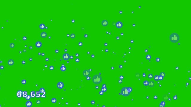 Million likes particles element and one million text up and down scale