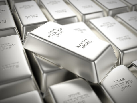 Silver bars background