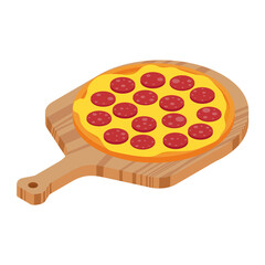 Salami pizza for restaurants or pizzerias.