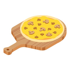 Mushroom pizza for restaurants or pizzerias.