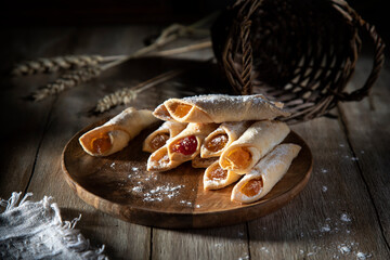 Homemade baked goods on a rustic table
