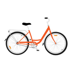Fototapeta premium Orange mountainbike bicycle isolated on white background