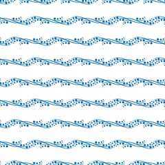 Blue geometric pattern for print textile on white