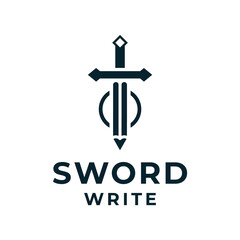 Sword pencil logo vector for business and branding