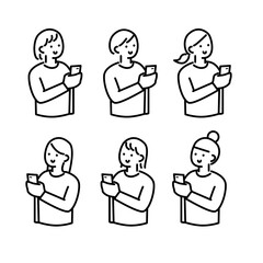 スマホを使う人イラスト素材