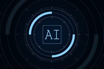 Artificial Intelligence ,AI chipset on circuit board, futuristic Technology Concept	
