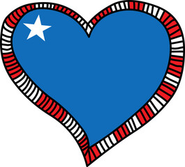 Patriotic heart july 4th doodle art