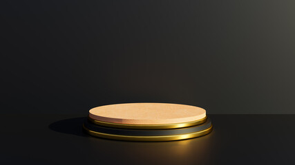 3d rendered. Pedestal for display, pedestal or platform, Blank product stand.