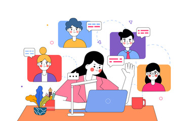 Illustration of an online video conference