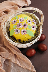 Fototapeta na wymiar Orthodox Easter. Festive cakes with white glaze. Preparations for Easter. Easter concept.