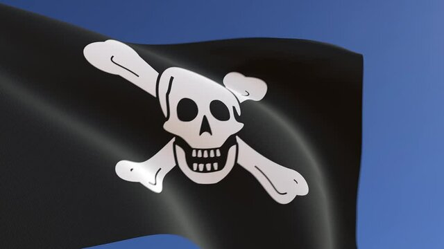 Pirate Flag of the Richard Worley Waving in the Wind 