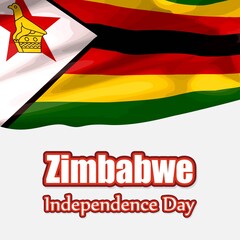 Vector illustration concept of Zimbabwe Independence Day greeting with abstract flag. 18 April.