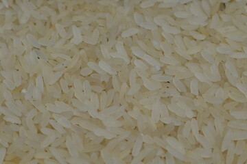 Closeup view of white rice. Selective focus image.