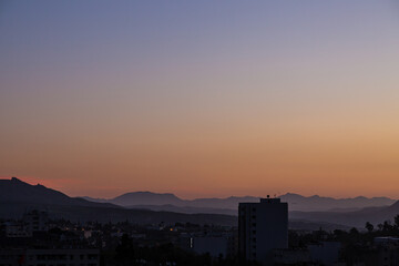 Sunset and empty sky in the city of Fes