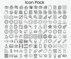 Fototapeta na wymiar Set of Icon pack, Black and white icon, EPS 10