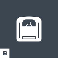 Obraz premium Scales related vector glyph icon. Isolated on black background. Vector illustration.