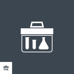 Research Briefcase related vector glyph icon. Isolated on black background. Vector illustration.