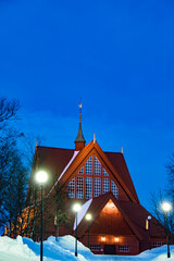 Kiruna, Sweden The wooden church of Kiruna built in 1911.