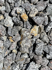 High-strength crushed stone of high resolution close up.