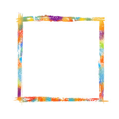 multicolored Frame with a grunge brush. Vector illustration
