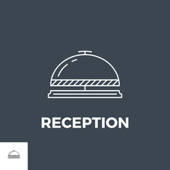 Reception Thin Line Vector Icon. Flat icon isolated on the black background. Editable EPS file. Vector illustration.