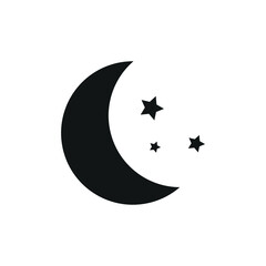 Moon star vector icon. Illustration isolated on white background for graphic and web design.