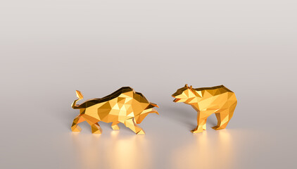 ighting bull and bear, stock market bullish and bearish