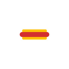 Hotdog flat icon. Simple style fast food restaurant poster design background symbol. Logo design element. T-shirt printing. Vector for sticker.