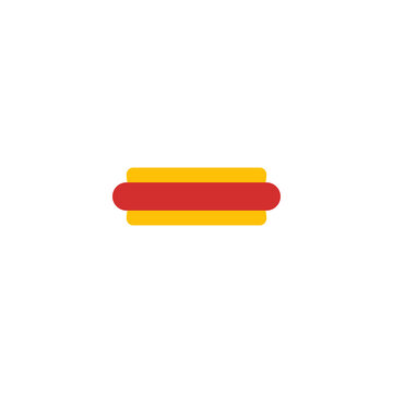 Hotdog flat icon. Simple style fast food restaurant poster design background symbol. Logo design element. T-shirt printing. Vector for sticker.