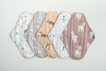 concept of cotton reusable pads during woman periods