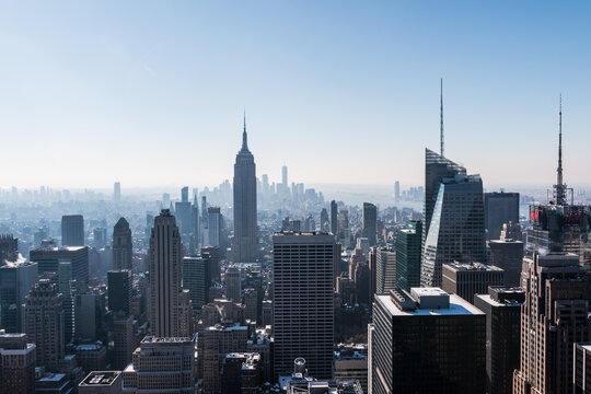 Manhattan skyline and the Empire State Building, New York, USA