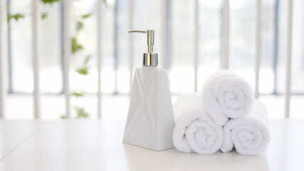 Spa accessories,Beautiful composition of spa , spa relax concept,  herbs for massage, beautiful sap set on wood table,For marketing products