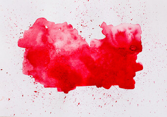 Watercolor red Shades Splashes Illustration for design Background, concept menstrual female - obrazy, fototapety, plakaty