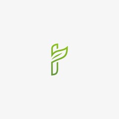 R, r, leaf, green, logo vector