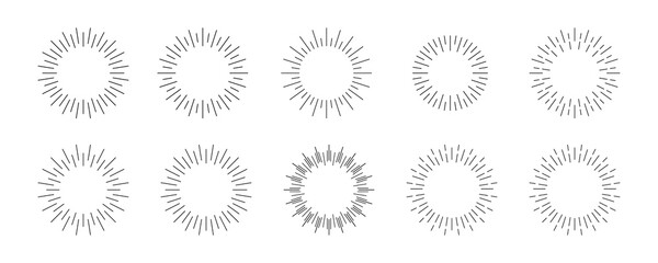 Sunburst set. Sunburst icon collection vector. Vector illustration.