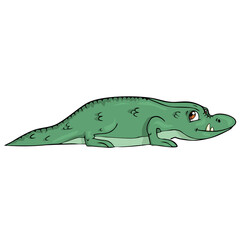 Crocodile on white background Cute Cartoon Vector illustration