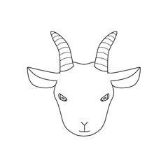 ヤギの顔（線画）