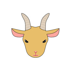 茶色のヤギの顔