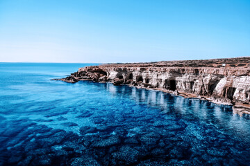 Sea Caves at Cape Grecko, near Agia Napa, Cyprus