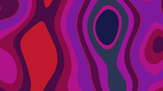 60's 70's Pop-Art abstract background animation, inspired by lava lamps and hippie culture with neon colours: blue, purple, orange.