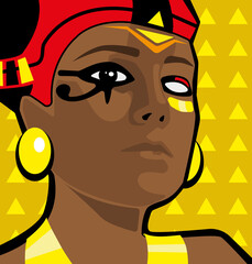 Illustrazione digitale che ritrae Nefertiti