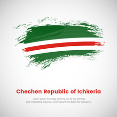 National day of Chechen Republic of Ichkeria. Abstract creative painted grunge brush flag background.