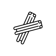 Rolled sticks of cinnamon icon. Seasoning vector illustration. Isolated contour of orthopedics diseases on white background. Editable stroke
