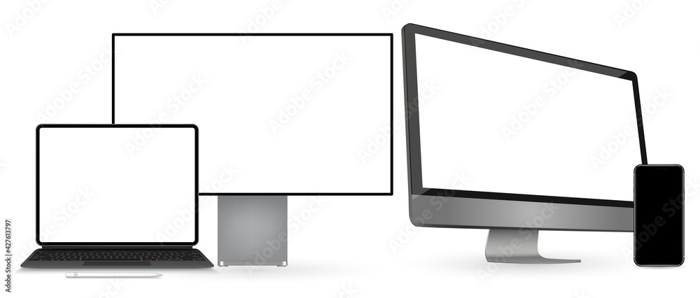 Aufkleber vector set of modern digital devices